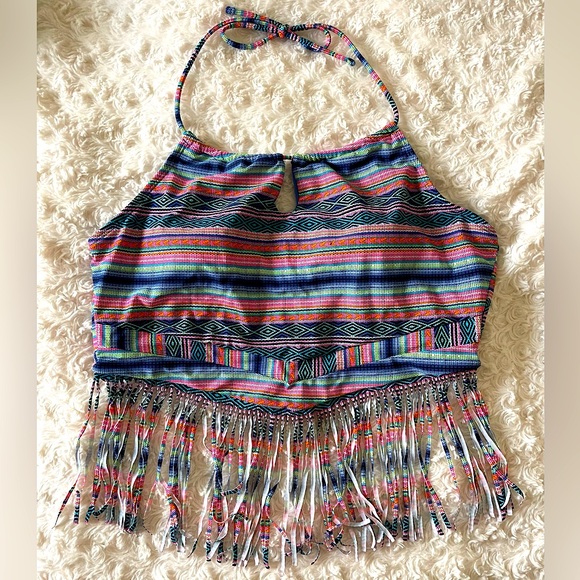 OP Other - Y2K OP Frilly Miami Beach Pool Bathing Suit Top Sz L/XL
